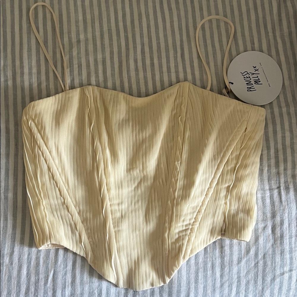 Princess Polly Cream Corset Top